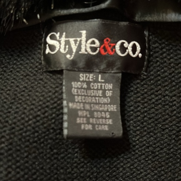 Style & Co. NWOT Macy’s L 100% Cotton detachable collar faux fur - Picture 7 of 7